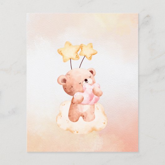 Budget Sweet teddybeer verjaardagsfeest sjabloon (Achterkant)