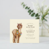 Budget Sweet Waterverf Alpaca Baby shower (Staand voorkant)