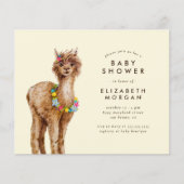 Budget Sweet Waterverf Alpaca Baby shower (Voorkant)