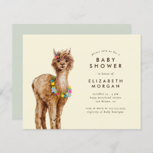 Budget Sweet Waterverf Alpaca Baby shower