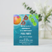 Budget Swimming Pool Party Birthday Invitation (Staand voorkant)