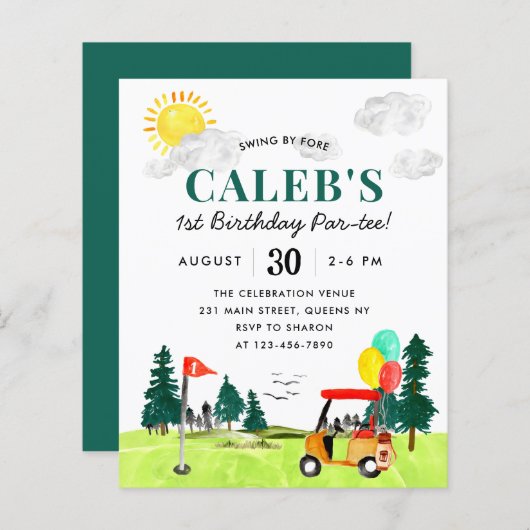 Budget Swing By Fore Een Par-t-shirt Kinder Golfve (Voorkant / Achterkant)