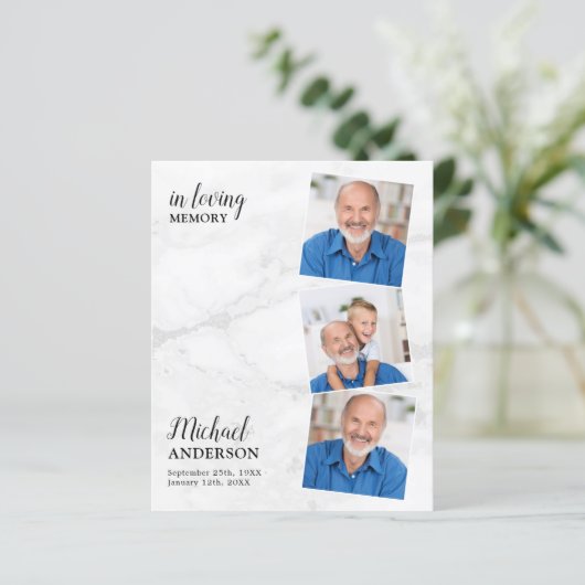 Budget Sympathie 3 Foto Funeral Hartelijk dank (Staand voorkant)