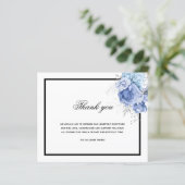 Budget Sympathie blauw witte foto bedankt (Staand voorkant)
