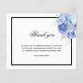 Budget Sympathie blauw witte foto bedankt (Voorkant)