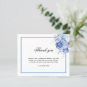 Budget Sympathie blauw witte foto bedankt (Staand voorkant)