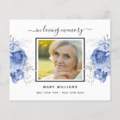 Budget Sympathie blauw witte foto bedankt (Achterkant)