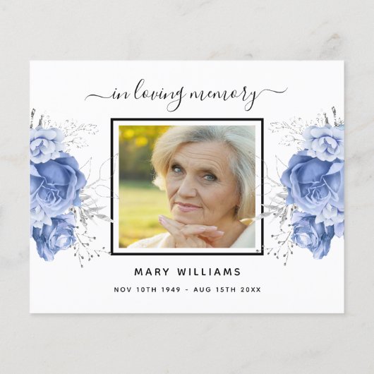 Budget Sympathie blauw witte foto bedankt (Achterkant)