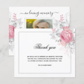 Budget Sympathie wit roze foto bedankt (Voorkant / Achterkant)