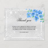 Budget Sympathie zilverblauwe foto bedankt (Voorkant)