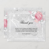 Budget Sympathie zilveren roze foto bedankt (Voorkant / Achterkant)