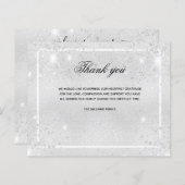 Budget Sympathie zilveren sparkles foto bedankt (Voorkant / Achterkant)