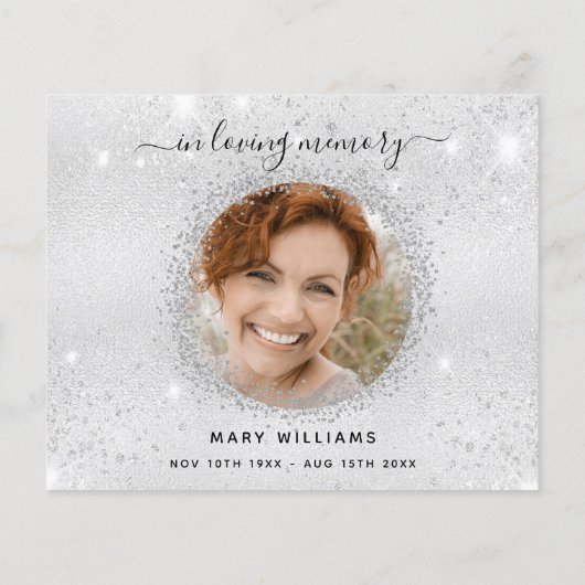 Budget Sympathie zilveren sparkles foto bedankt (Achterkant)