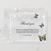 Budget Sympathie zilveren vlinder foto bedankt (Voorkant / Achterkant)