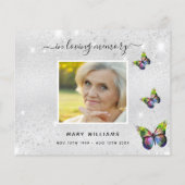 Budget Sympathie zilveren vlinder foto bedankt (Achterkant)