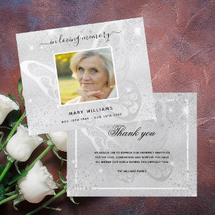 Budget Sympathie zilveren vlinder foto bedankt