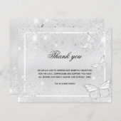 Budget Sympathie zilveren vlinders foto bedankt (Voorkant / Achterkant)