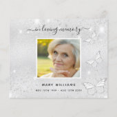 Budget Sympathie zilveren vlinders foto bedankt (Achterkant)