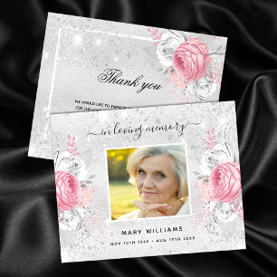 Budget Sympathie zilverroze foto bedankt