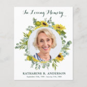 Budget Sympathie Zonnebloem Foto Funeral Hartelijk (Voorkant)