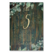 BUDGET tabelnummer Zitplaats RUSTIC Greenery Kaart (Voorkant)