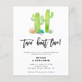 Budget Taco Over Liefde Casual Bruiloft Uitnodigin Flyer