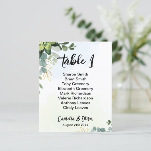 BUDGET Tafel Nummer Zitplaatsen Groene beplanting  (Staand voorkant)