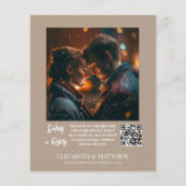 Budget Taupe Boho Floral Wildflower QR Code Flyer (Achterkant)