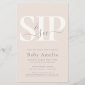Budget Taupe Eenvoudig Boho Script Boho Drink- en Flyer (Voorkant)