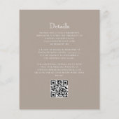Budget Taupe Monogram Crest QR Code Huwelijk (Achterkant)