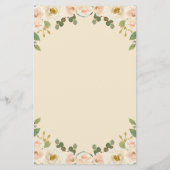 Budget Taupe Peach Bloemen Baby shower Uitnodiging (Achterkant)