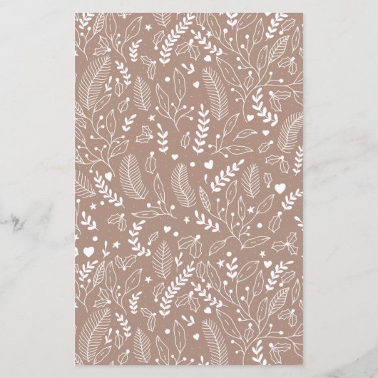 Budget Taupe Tan Pattern Joyful Kerstfoto (Achterkant)
