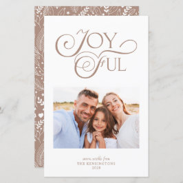 Budget Taupe Tan Pattern Joyful Kerstfoto