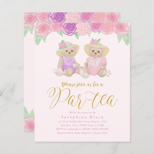 Budget Tea Party Beren Baby shower (Voorkant / Achterkant)