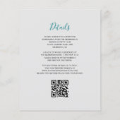 Budget Teal Blauw Zilver Agate Grijs QR Code Trouw (Achterkant)
