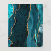 Budget Teal Blauwe Agaat Script Trouw Uitnodiging (Achterkant)