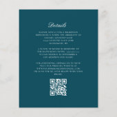 Budget Teal Blauwe Monogram Krans QR Code Huwelijk (Achterkant)