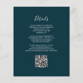 Budget Teal Blauwe Zilveren Agate QR Code Trouwkaa (Achterkant)