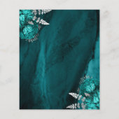 Budget Teal Blauwe Zilveren Bloemige Bruiloft (Achterkant)