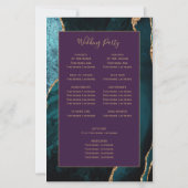 Budget Teal Gold Agate Purple Wedding Program (Achterkant)