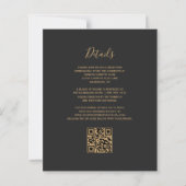 Budget Teal Gold QR Code Wedding Invitation (Achterkant)
