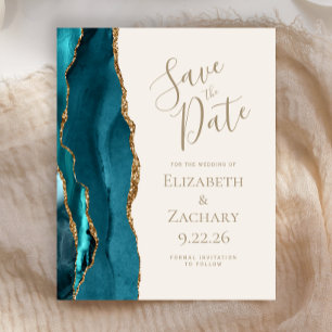 Budget Teal Goud Agaat Ivoor Save the Date