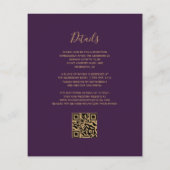 Budget Teal Goud Agaat Paars QR Code Huwelijk (Achterkant)