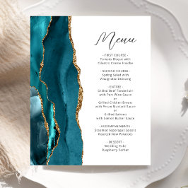 Budget Teal Goud Agaat Script Trouwmenu