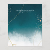 BUDGET Teal Gouden Abstract Trouw Uitnodiging (Achterkant)