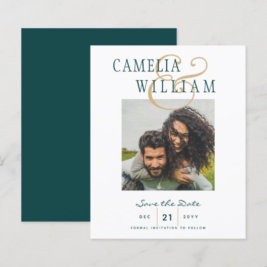 BUDGET Teal Groen Goud FOTO Save the Date (Voorkant / Achterkant)