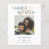 BUDGET Teal Groen Goud FOTO Save the Date (Voorkant)