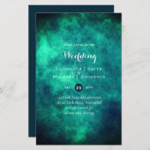BUDGET Teal Mystique Trouw Uitnodiging (Voorkant / Achterkant)