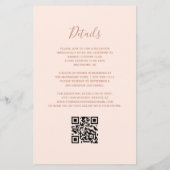 Budget Teal Rose Gold Blush QR Code Wedding Invite (Achterkant)