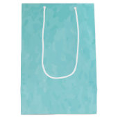 BUDGET Teal Waterverf Strand Oceaan Bruiloft Medium Cadeauzakje (Achterkant)